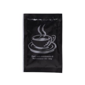 Fekete tasakos fehér cukor 5 g, vendéglátás és HORECA felhasználásra